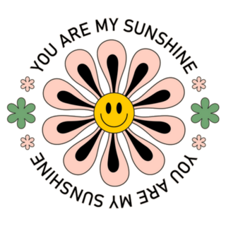 You are My Sunshine Retro Flower Sticker