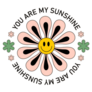 You are My Sunshine Retro Flower Sticker