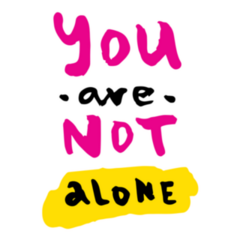 You are Not Alone Fun Colors Text Sticker