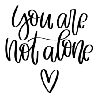 You are Not Along Lettering Heart Sticker