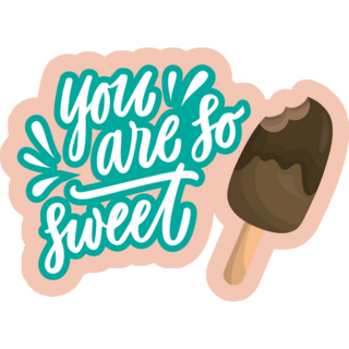 You Are So Sweet Ice Cream Peach Sticker