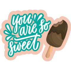 You Are So Sweet Ice Cream Peach Sticker