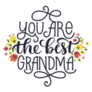 You Are The Best Grandma Hand Drawn Calligraphic Sticker