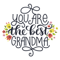 You Are The Best Grandma Hand Drawn Calligraphic Sticker