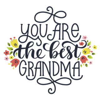 You Are The Best Grandma Hand Drawn Calligraphic Sticker