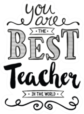 You Are The Best Teacher In The World Typography Art Sticker