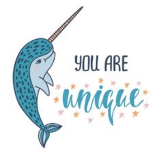 You Are Unique Beautiful Narwhal Sticker
