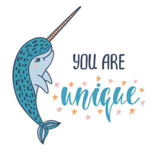 You Are Unique Beautiful Narwhal Sticker
