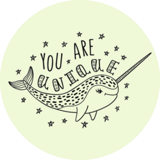 You Are Unique Narwhal Sticker