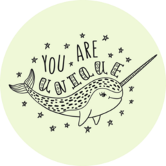 You Are Unique Narwhal Sticker