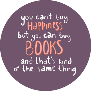 You Cant Buy Happiness But You Can Buy Books Purple Sticker