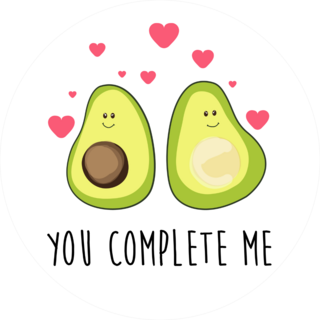 You Complete Me Avocado Sticker