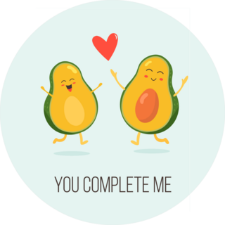 You Complete Me Cute Avocados Sticker