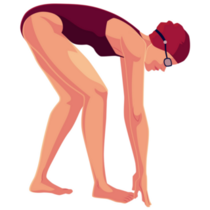 Young And Slim Female Swimmer In Starting Position Sticker