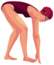 Young And Slim Female Swimmer In Starting Position Sticker