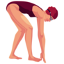 Young And Slim Female Swimmer In Starting Position Sticker