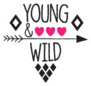 Young And Wild Subtitle With Hearts And Arrow Sticker