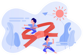 Young Athletes Doing Karate Sticker