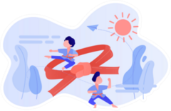 Young Athletes Doing Karate Sticker