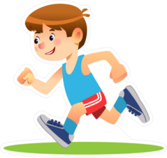 Young Boy Running Sticker