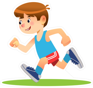Young Boy Running Sticker