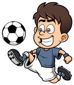 Young Boy Soccer Player Sticker