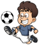 Young Boy Soccer Player Sticker