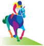 Young Colorful Jockey Sticker
