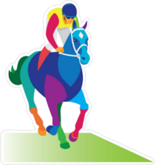 Young Colorful Jockey Sticker