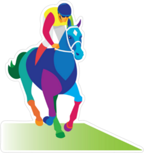 Young Colorful Jockey Sticker