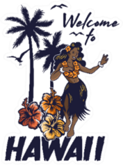 Young Cute Smile Hawaiian Hula Girl Welcome To Hawaii Sticker