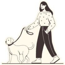 Young Girl Walking Her Lab Sticker