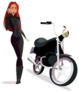 Young Lady Biker Illustration Sticker