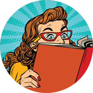 Young Lady Reading A Book, Pop Art Sticker