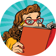 Young Lady Reading A Book, Pop Art Sticker