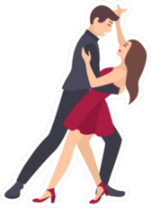 Young Man And Woman Dancing Salsa Sticker