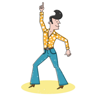 Young Man Dancing Disco 70s Sticker