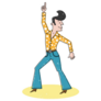 Young Man Dancing Disco 70s Sticker
