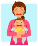 Young Mother and Baby Crying Sticker