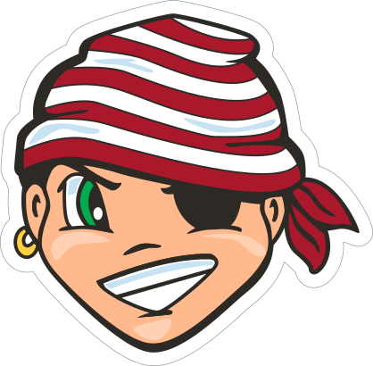 Young Pirate Mascot Sticker