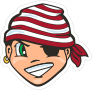 Young Pirate Mascot Sticker