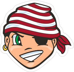 Young Pirate Mascot Sticker