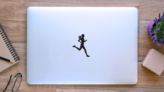 Young Running Woman Sticker on a Laptop (New) example