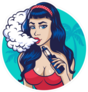 Young Sexy Woman Smoking Vaping Sticker