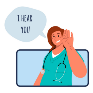 Young Smiling Doctor I Hear You Sticker