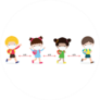 Young Students Social Distancing Sticker