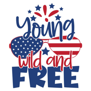 Young Wild And Free Fourth Of July Sticker