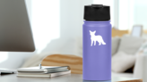 Young Wolf Coyote Sticker on a Water Bottle (New) example