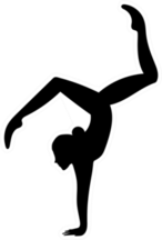 Young Woman Doing Gymnastics Sticker