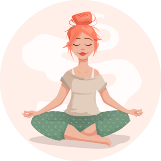 Young Woman In Lotus Pose Sticker